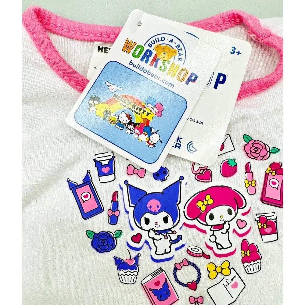 My Melody Build A Bear Plush Hello Kitty‎ Sanrio 2023 NWT Unstuffed Tee Shirt